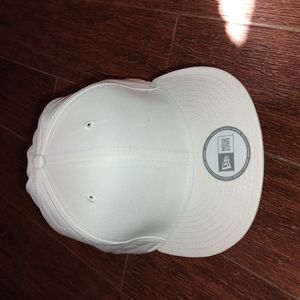 New Era Plain White Snapback Hat OS